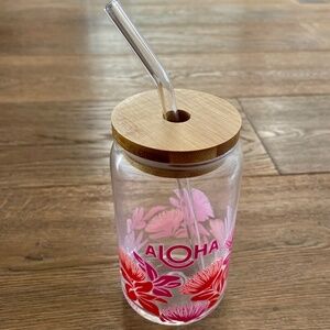 Aloha Collection To-Go Tumbler New 16 Oz Bamboo Lid Heat/Cold Resistant